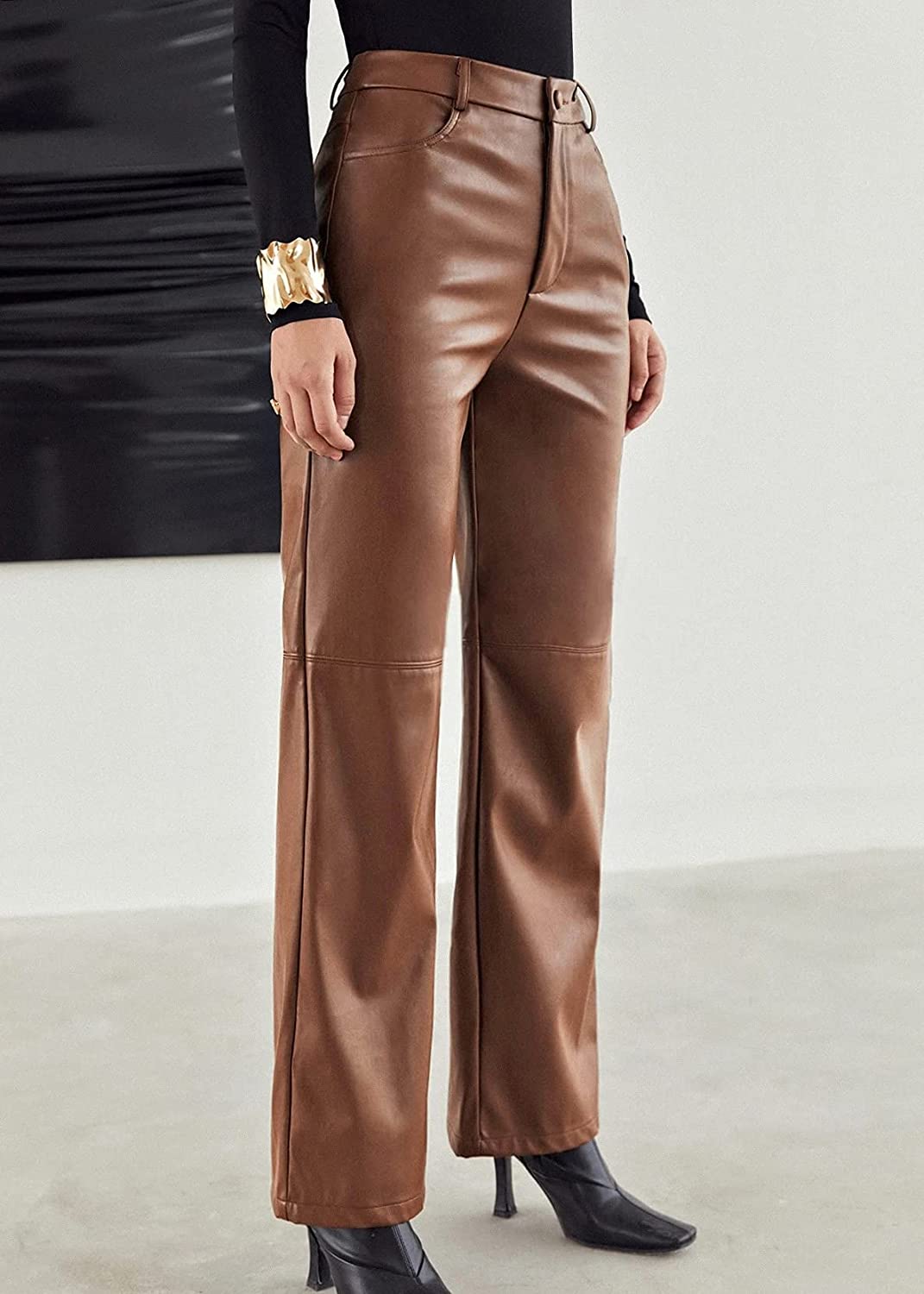 DressBetty - PU Leather High Waist Pants