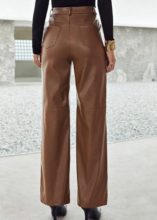 DressBetty - PU Leather High Waist Pants