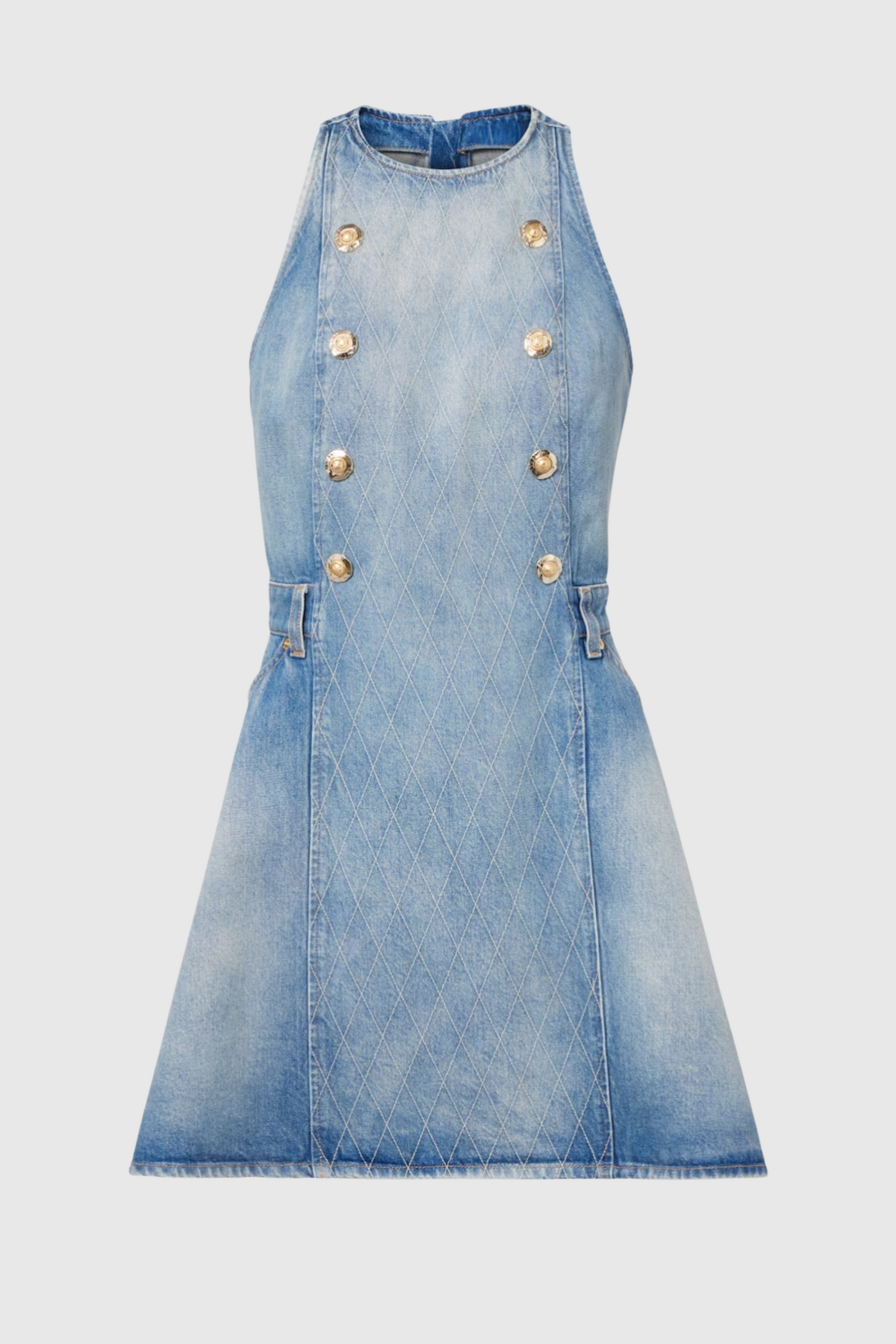 Penaza Denim Sleeveless Flared Mini Dress