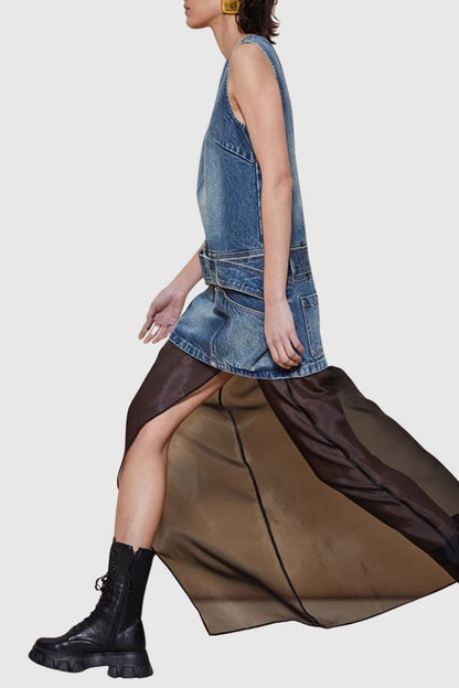 Phylo Denim Sleeveless Mini Dress