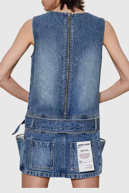 Phylo Denim Sleeveless Mini Dress