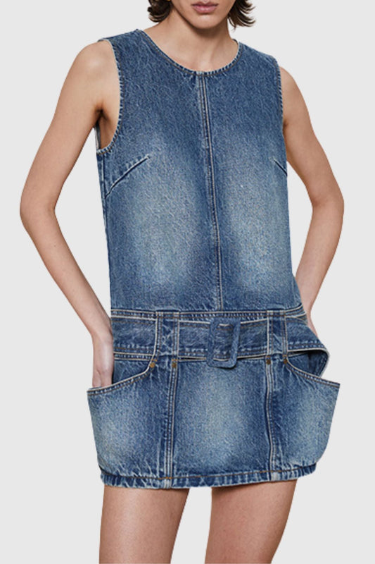 Phylo Denim Sleeveless Mini Dress