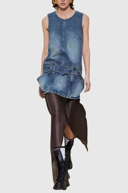 Phylo Denim Sleeveless Mini Dress