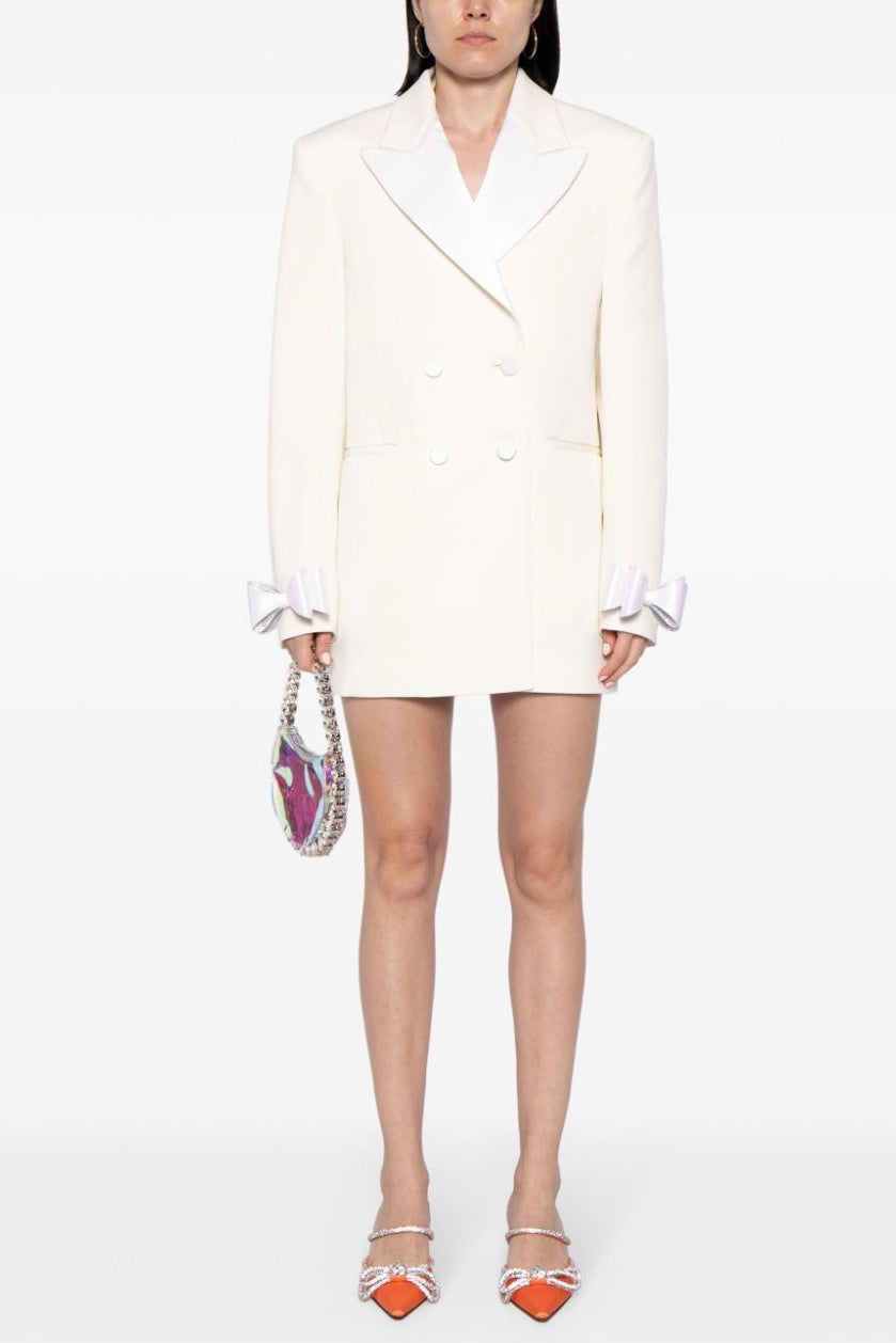 Pipa Crystal Bow-detail Blazer Dress - White