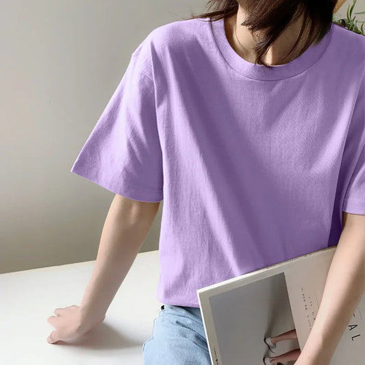 DressBetty - 2024 Stylish Purple Short Sleeve Couple Tee