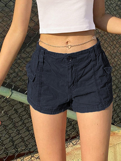 DressBetty - Low Waisted Shorts Harajuku Retro Basic Casual Sporty Bottom Women Biker