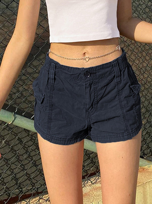 DressBetty - Low Waisted Shorts Harajuku Retro Basic Casual Sporty Bottom Women Biker