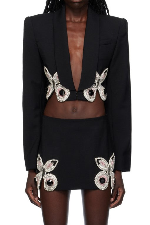 Regina Butterfly Rhinestone Blazer