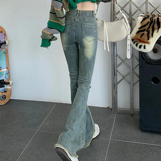 DressBetty - 2024 High Waist Street Denim Trousers