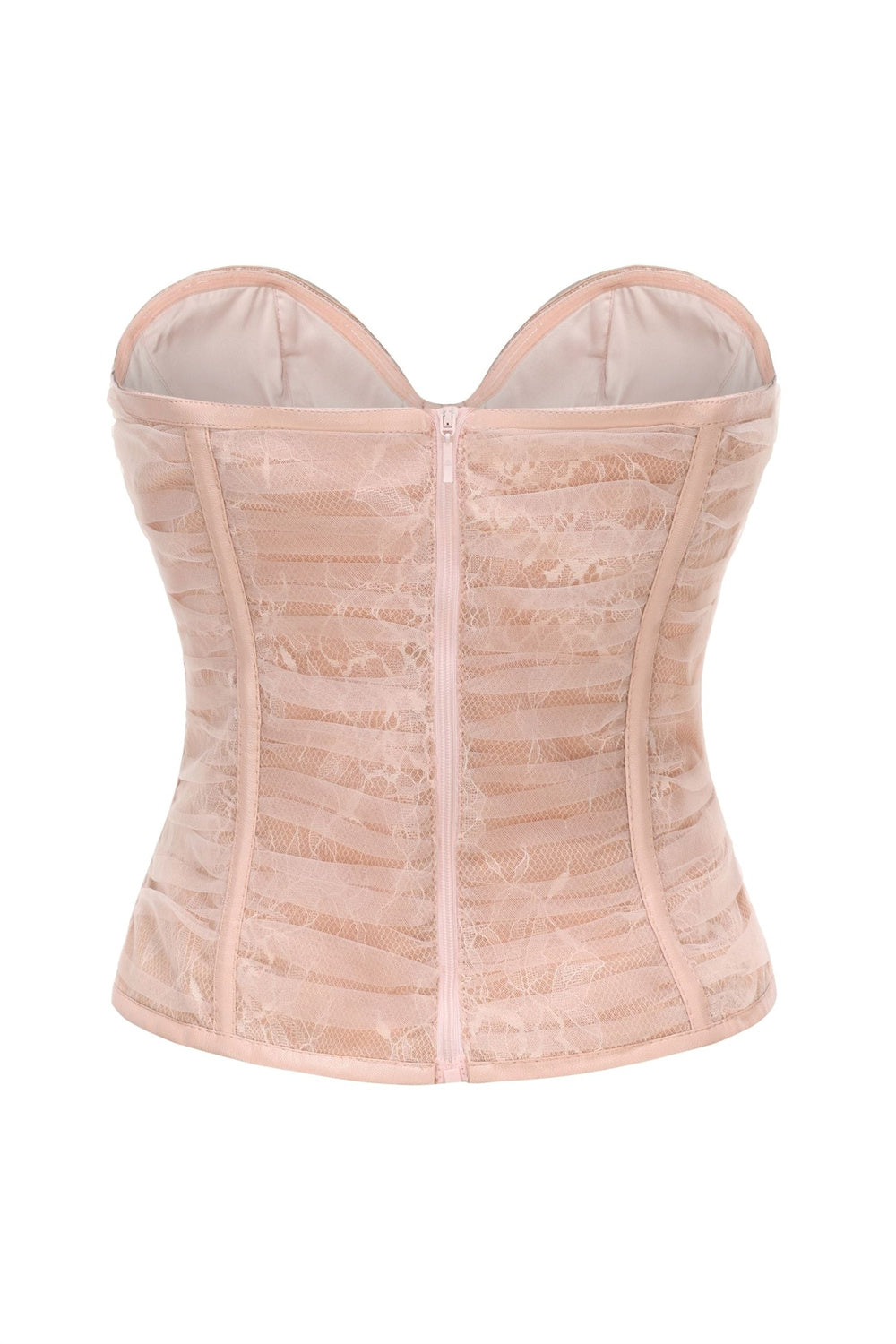 Rolyn Ruched Mesh Corset - Pink