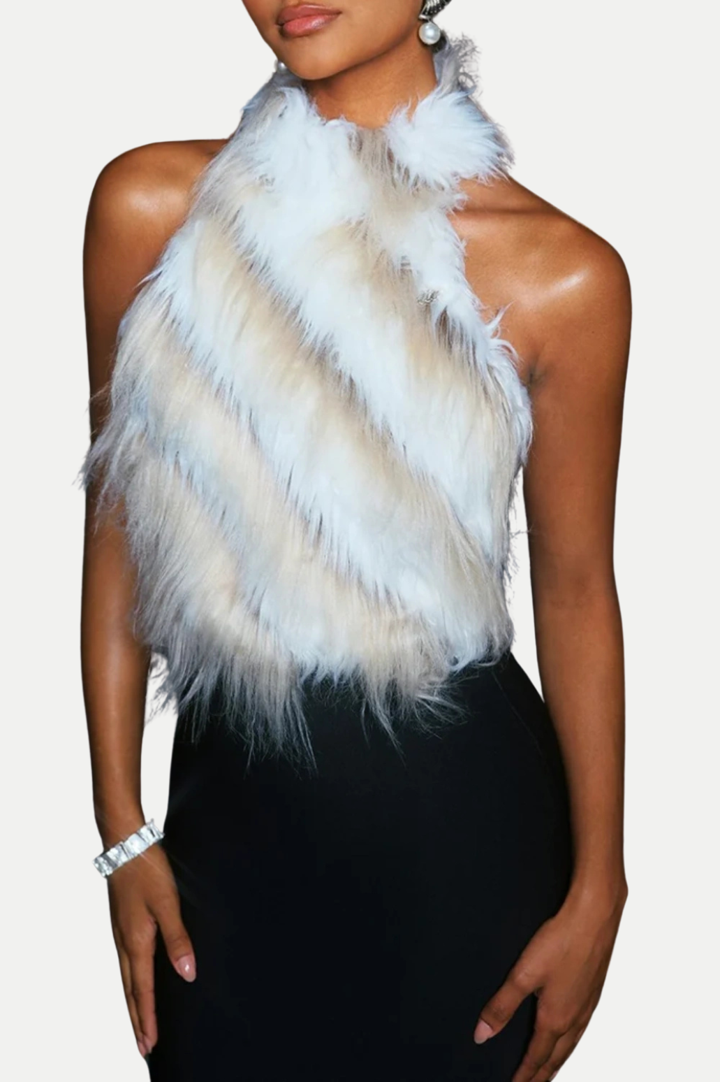 Rossetti Faux Fur Halter Top