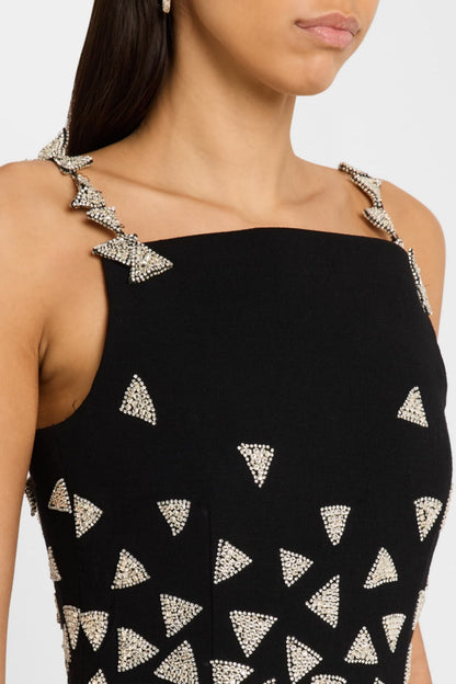 Rupala Crystal Triangle Maxi Bandage Dress