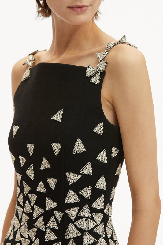 Rupala Crystal Triangle Maxi Bandage Dress