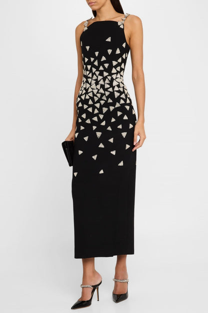 Rupala Crystal Triangle Maxi Bandage Dress
