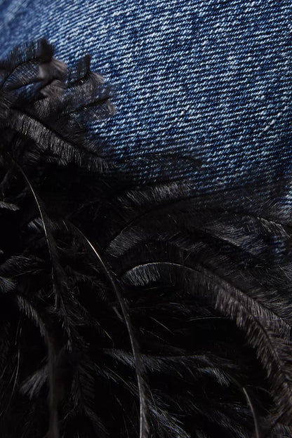 Ruth Feather Denim Top