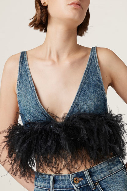 Ruth Feather Denim Top