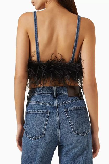 Ruth Feather Denim Top