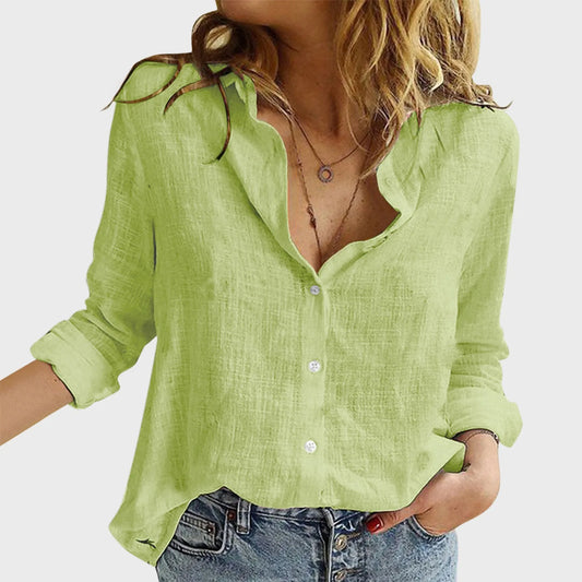 Dressy Casual Loose Button Lapel Blouse