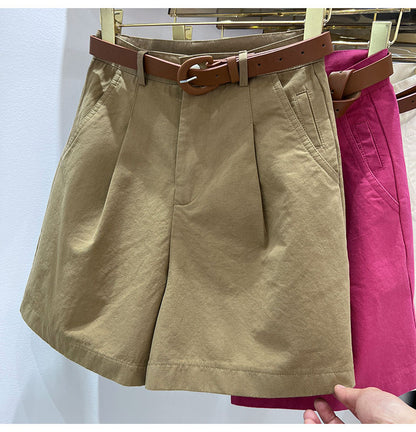 DressBetty - Women's Denim Shorts High Waist Short Casual Cotton Solid Loose Casual Bermuda Shorts
