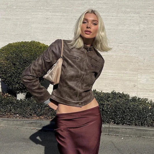 Slim Leather Streetwear Jacket