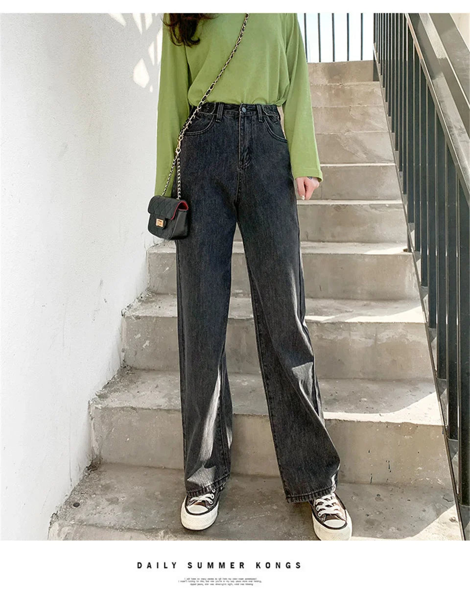 DressBetty - 2024 Wide Leg Fashion Straight Denim Jeans