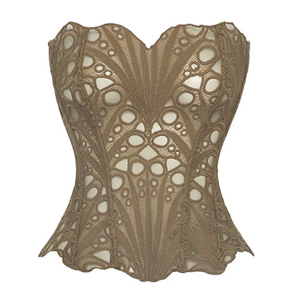 Macy | Lace Tie Corset Top
