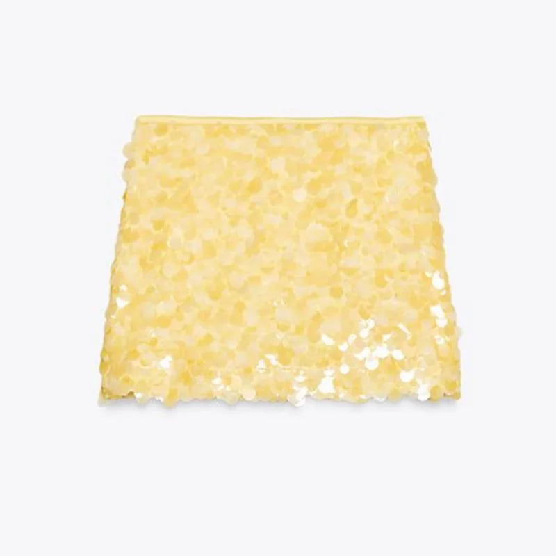 Sari | Sequin Yellow Skirt