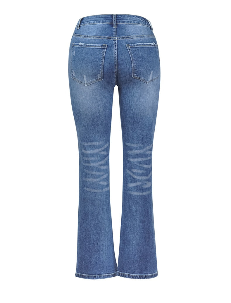 DressBetty - Fashion High Stretch Slim Denim Trousers Street Casual Boot Cut Pants S-2XL Drop Shipping