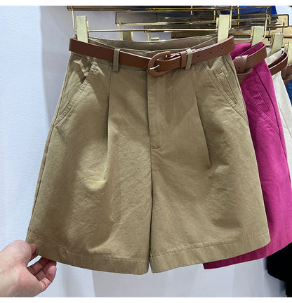 DressBetty - Women's Denim Shorts High Waist Short Casual Cotton Solid Loose Casual Bermuda Shorts