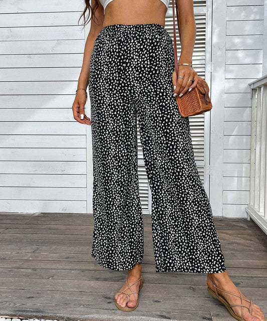 DressBetty - Leopard Print Wide Leg Pants