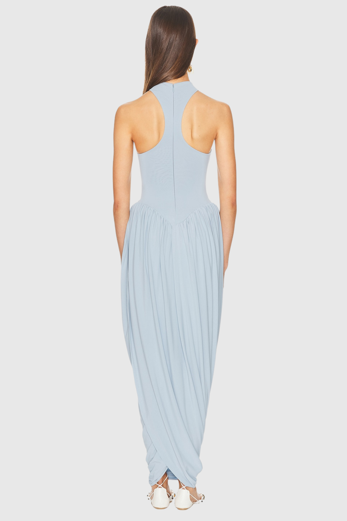 Doyle Sleeveless Ruched Maxi Dress - Blue