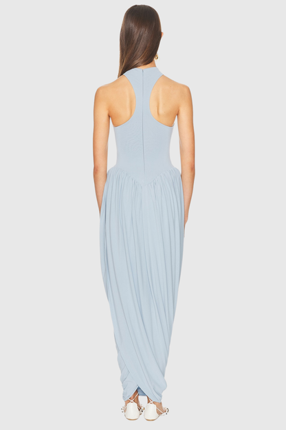 Doyle Sleeveless Ruched Maxi Dress - Blue