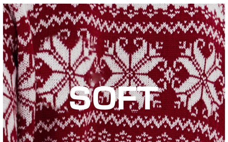 DressBetty - Christmas Long Sleeve Snowflake Round Neck Print Sweater Thick Knit Jumper Warm Sweater