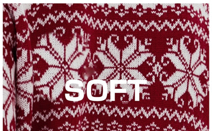 DressBetty - Christmas Long Sleeve Snowflake Round Neck Print Sweater Thick Knit Jumper Warm Sweater