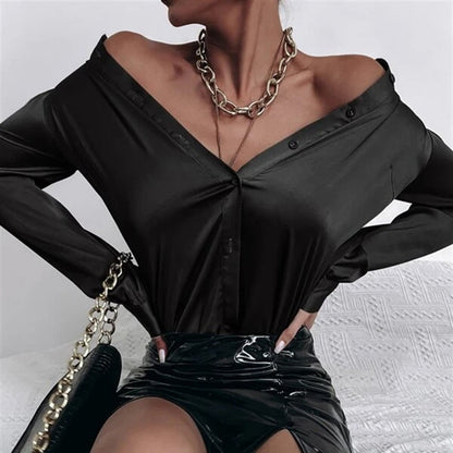 DressBetty - Elegant Office Satin Blouse