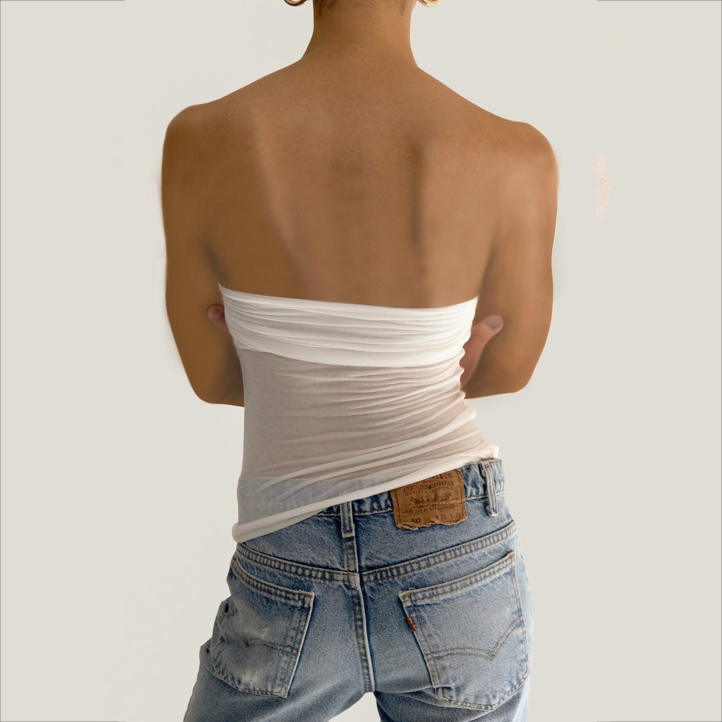 DressBetty - Sleeveless Chest Wrap Top Streetwear Party Casual Bodycon Solid Backless Top