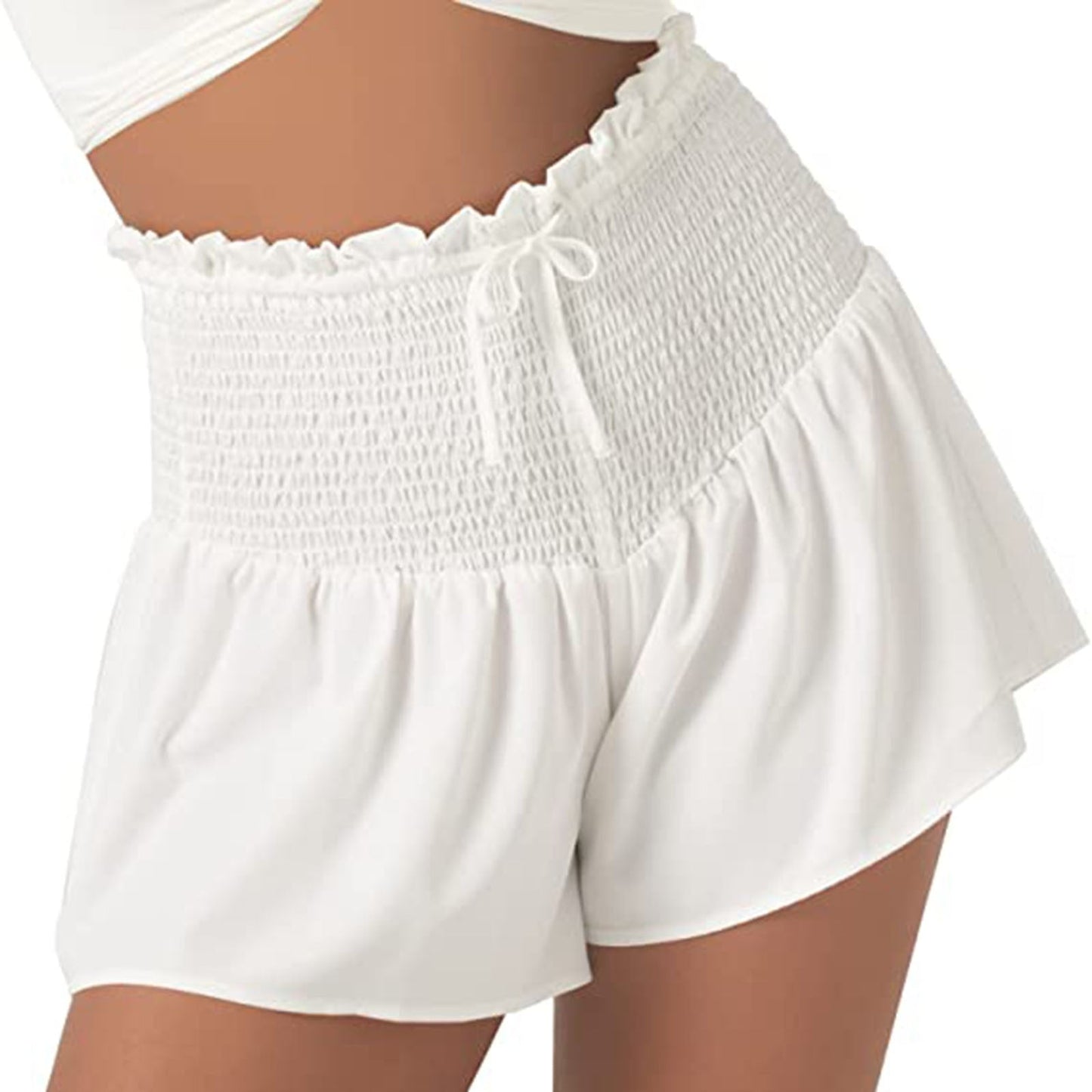 DressBetty - Women High Waist Loose Shorts Sports Drawstrings Floral Print Beach Shorts