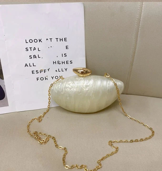Maliyah | Marble patterned Clutch bag crossbody chain