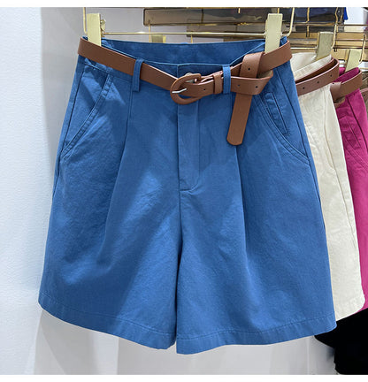 DressBetty - Women's Denim Shorts High Waist Short Casual Cotton Solid Loose Casual Bermuda Shorts