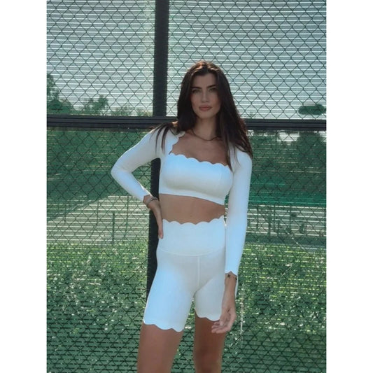 Breathable Square Collar Tight Pants Set