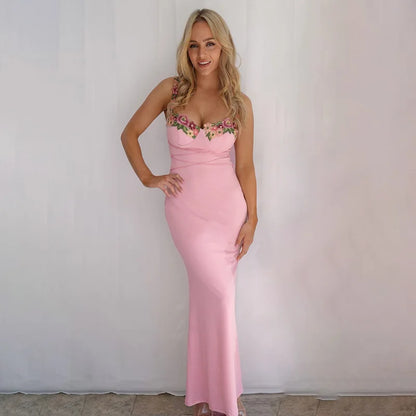 Lace-up Bandage Backless Floral Dress