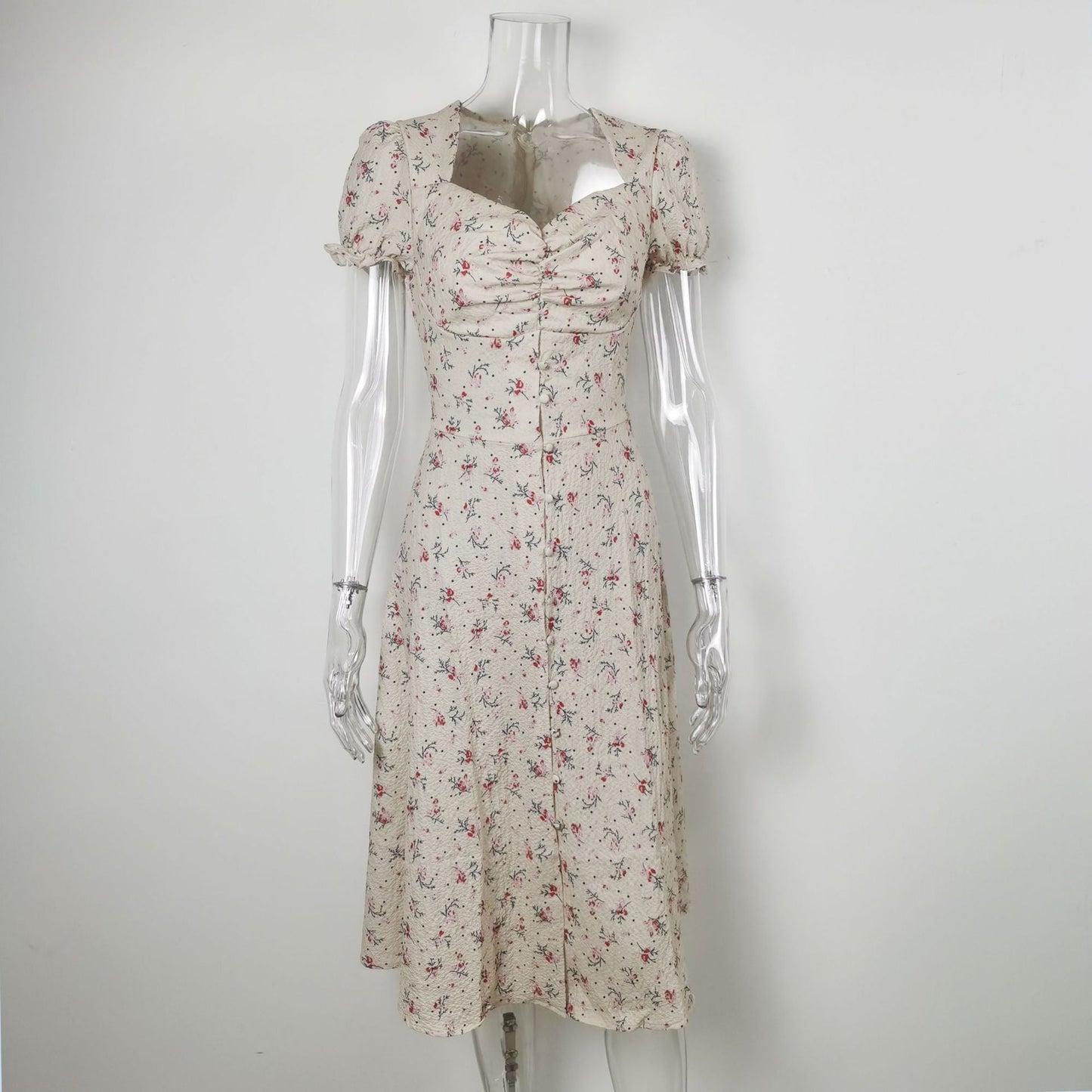 DressBetty - Summer Vintage Women Side Split Long Dress Female Boho Beach Retro Print Sundress Vestido