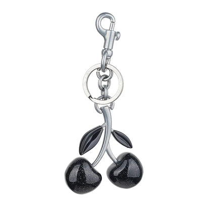 Cute Cherry Charm Handbag Pendant Keychain Crystal Cherry Bag Accessories