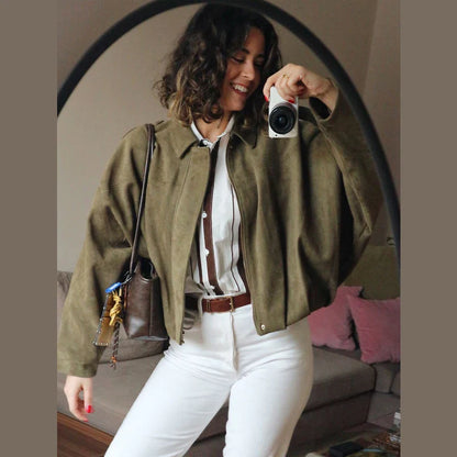 VIRAL Suedine Bomber Jacket