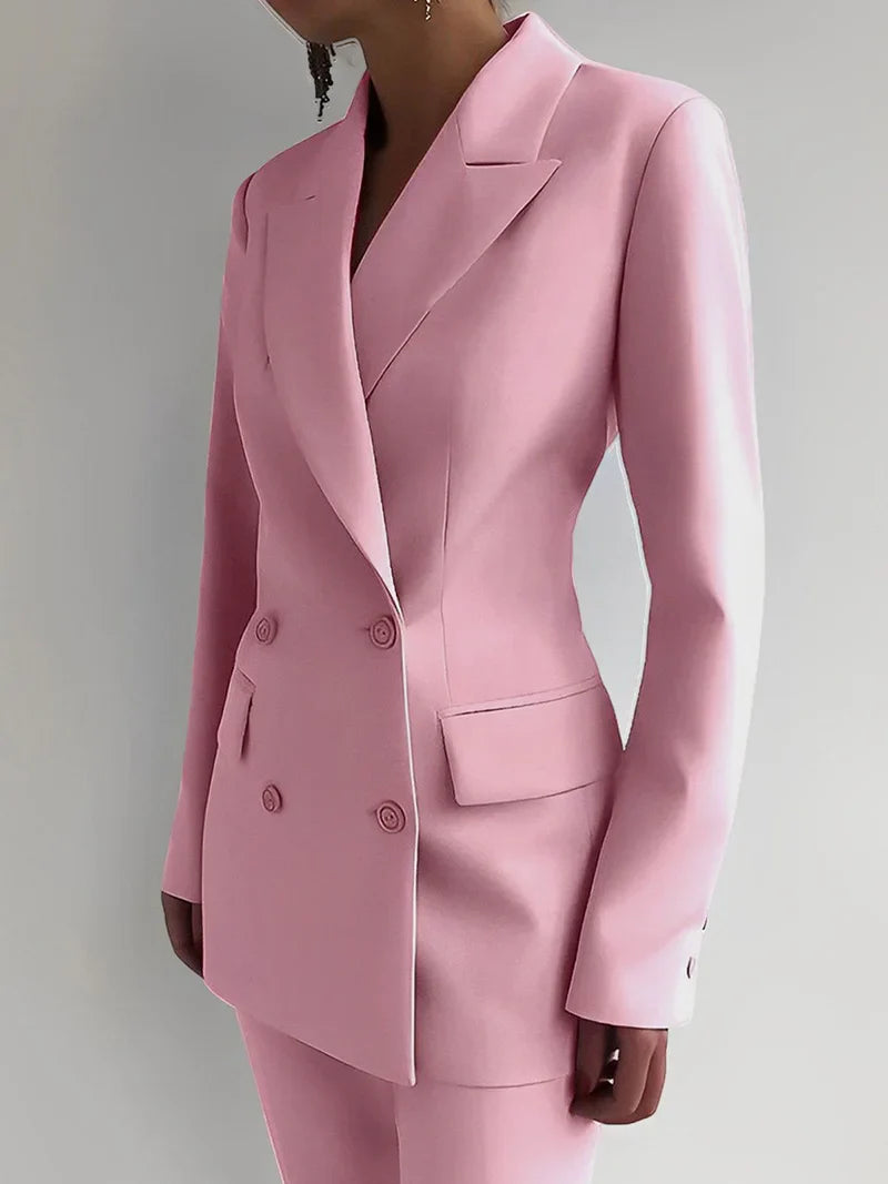 Purple Double Breasted Pant Suit