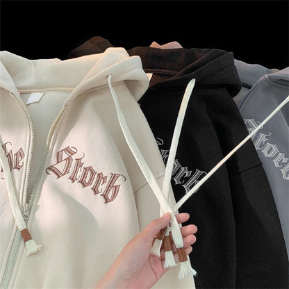 DressBetty - Letter Embroidered Oversized Hoodie