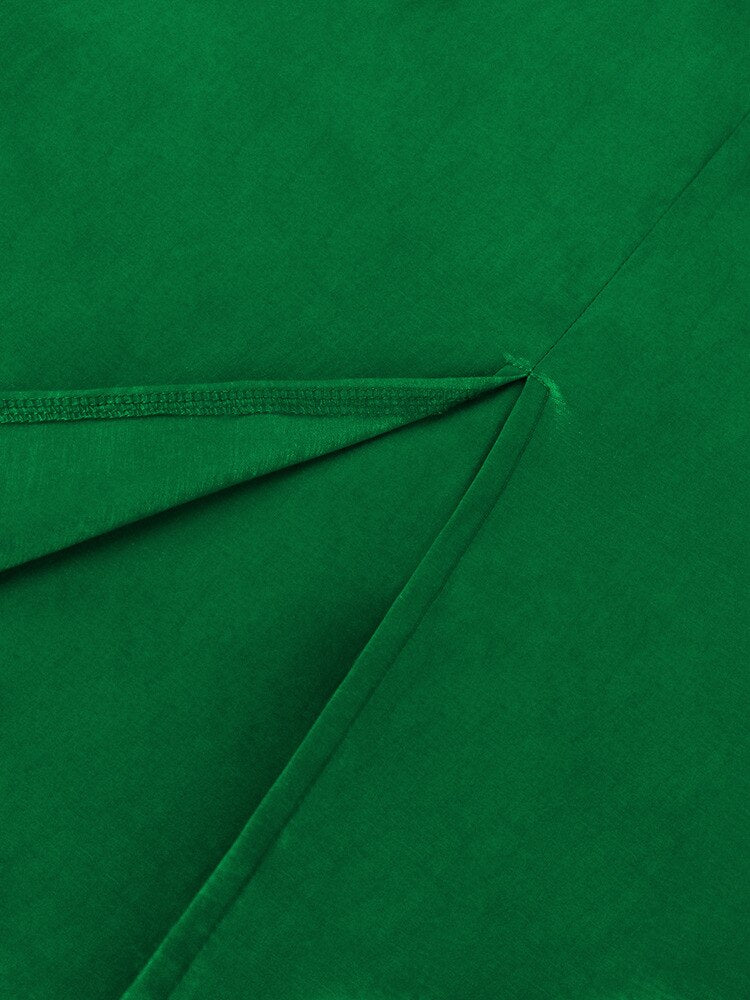 DressBetty - Green Long Dresses Square Collar Lantern Sleeve Evening Party Gowns