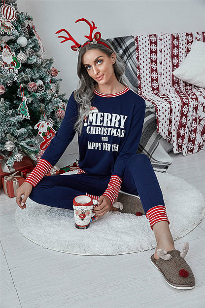 DressBetty - Merry Christmas Pajamas Set Casual Matching Set Full Sleeve Tops+Pants 2 Pieces