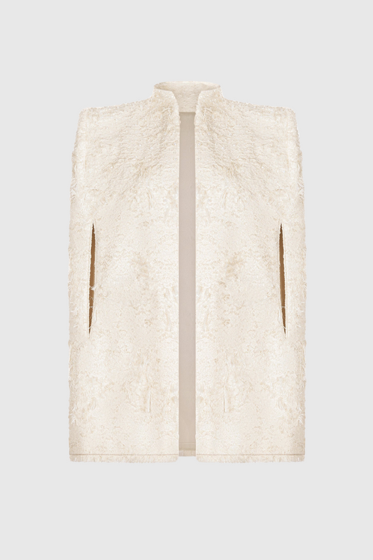 Santos Bow Jacquard Mini Dress - Beige