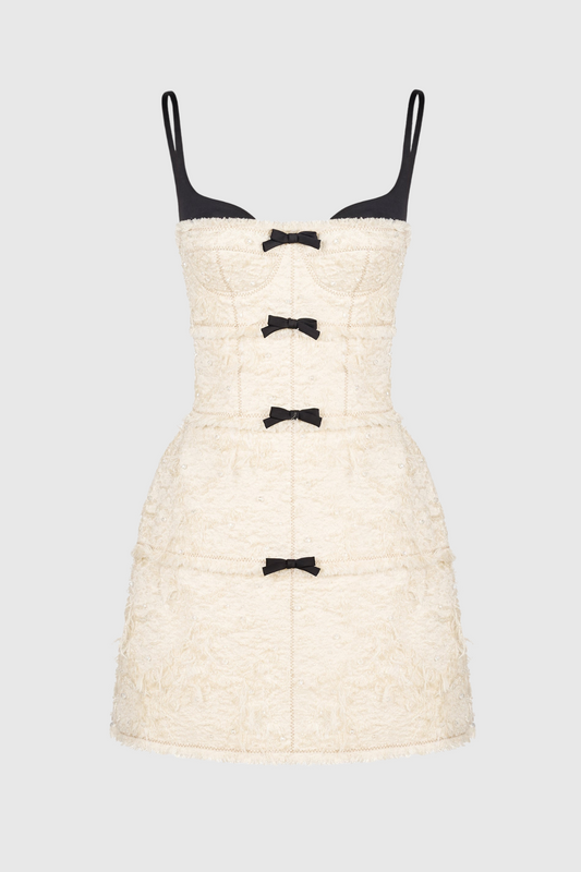 Santos Jacquard Beaded Cape - Beige